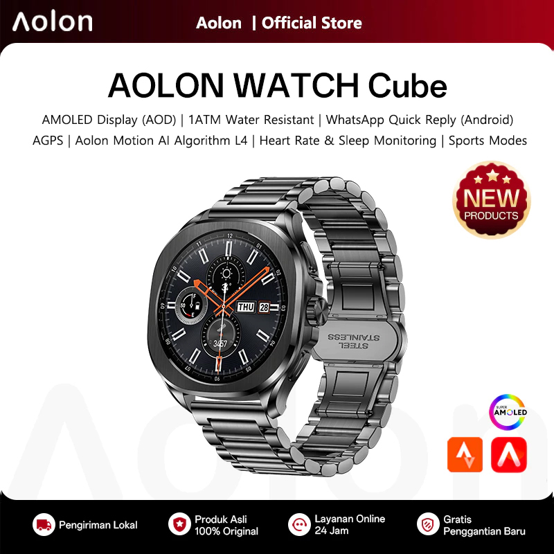 Android Smartwatch Accessories - Aolon Cube Smart Watch 1,43