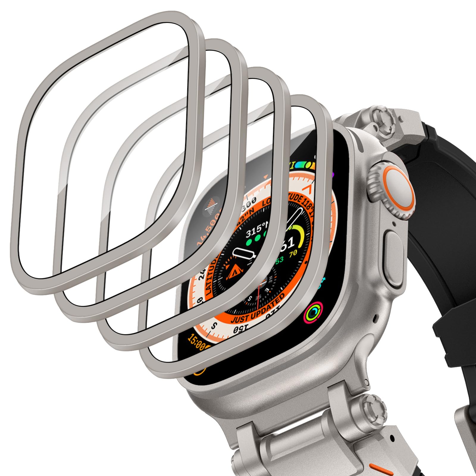 Smartwatch Straps & Accessories - Aluminium behuizing + gehard glas voor