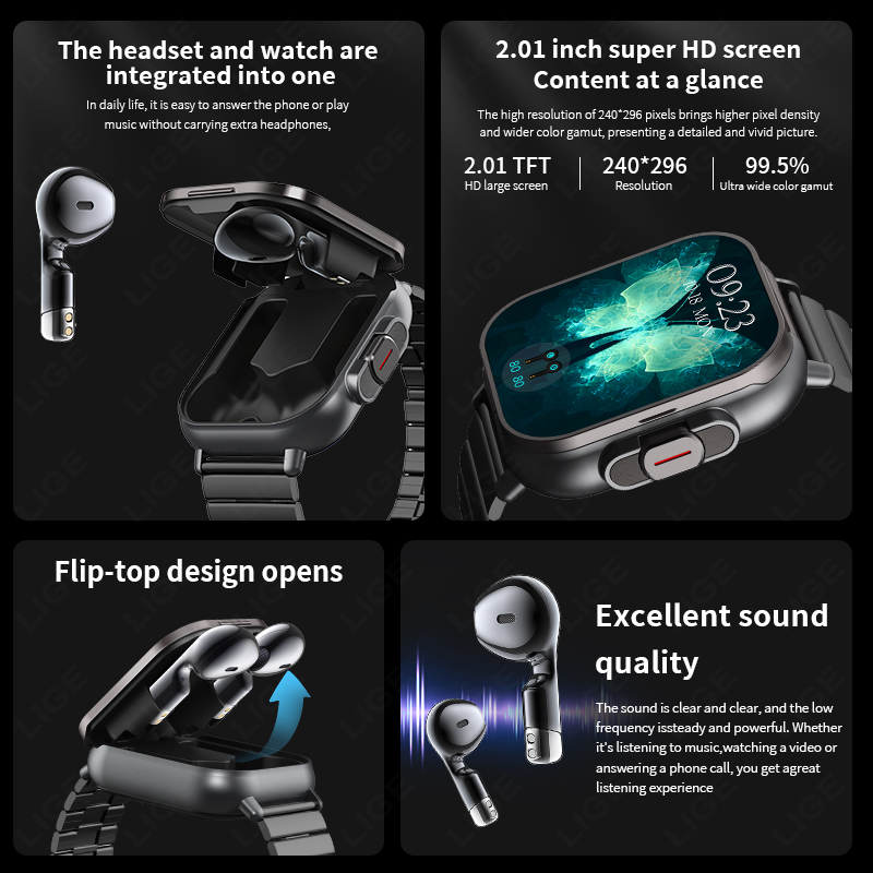 NFC Smart Watch TWS 2-in-1 Hea - Smartwatch Headset recensie en prijs