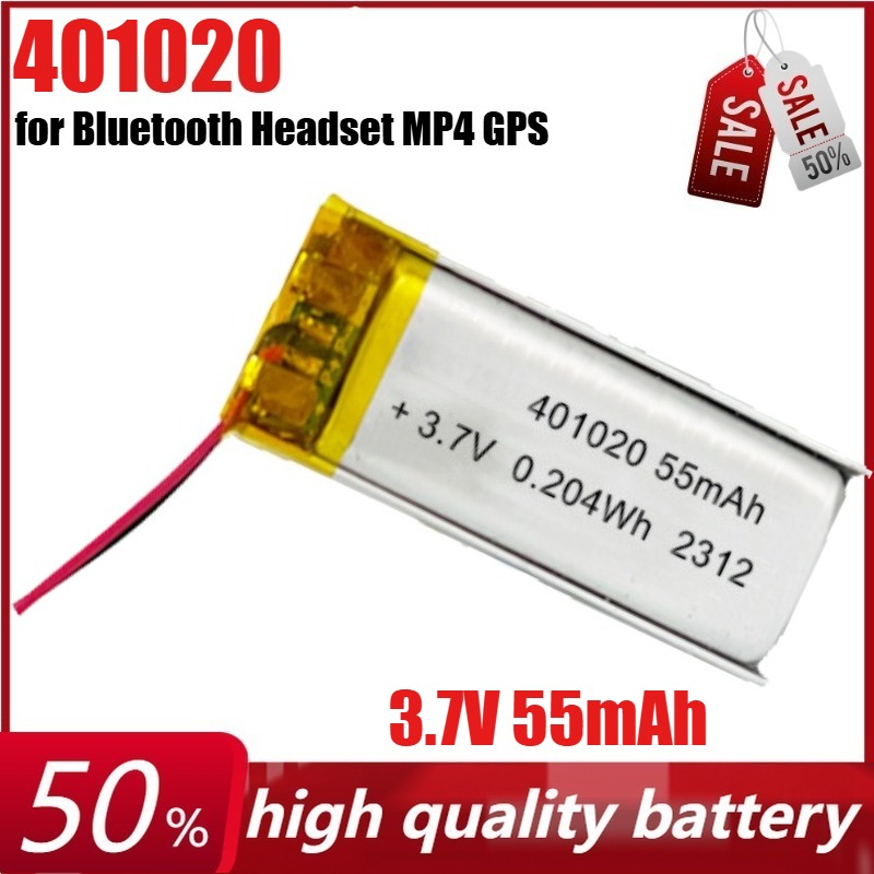 401020 3.7V 55mAh Lithium Poly - Smartwatch Headset recensie en prijs